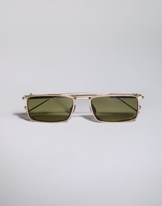 18k gold-plated frame with clip-on Gold Eyewear - Brunello Cucinelli