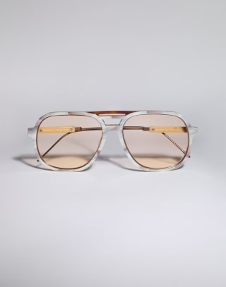 Gafas de sol rectangulares de acetato Panamá / Habana Gafas - Brunello Cucinelli