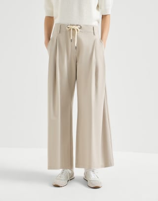 Pantalon en interlock Couture Beige Femme - Brunello Cucinelli