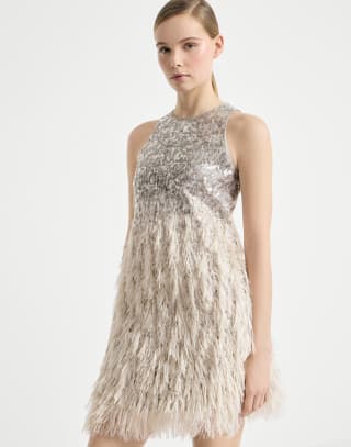 Dazzling dégradé mini dress Grey Woman - Brunello Cucinelli