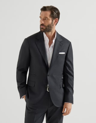 Veste pied-de-poule Anthracite Homme - Brunello Cucinelli