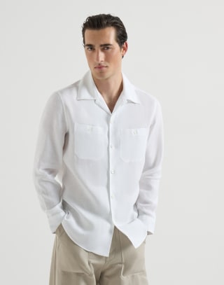 Shirt with chest pockets White Man - Brunello Cucinelli