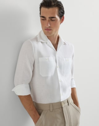 Shirt with chest pockets White Man - Brunello Cucinelli