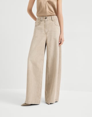 Wide trousers Beige Woman - Brunello Cucinelli