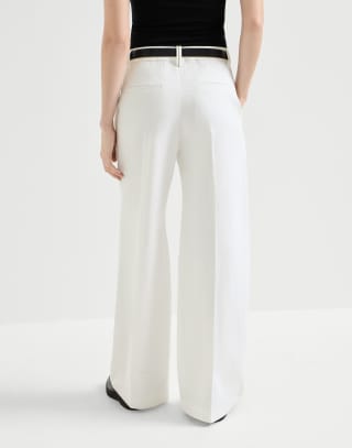 Loose Flared Trousers White Woman - Brunello Cucinelli