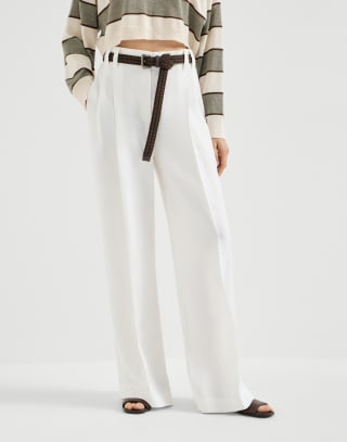 Pantalón Wide Panamá Mujer - Brunello Cucinelli