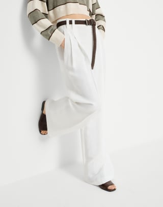 Pantalón Wide Panamá Mujer - Brunello Cucinelli