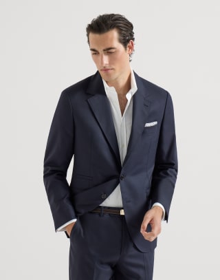 Cashmere blazer Navy Blue Man - Brunello Cucinelli