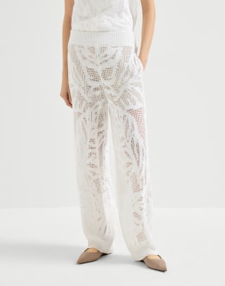 Dazzling water lilies trousers White Woman - Brunello Cucinelli