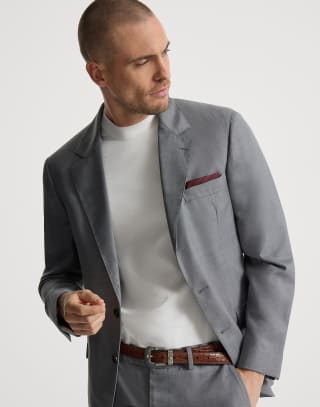 Veste en hopsack Gris Homme - Brunello Cucinelli