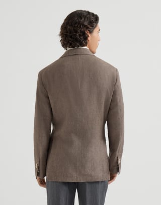 Veste déstructurée en lin Noisette Homme - Brunello Cucinelli
