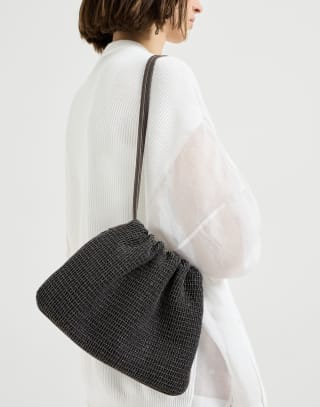 Cartera de mano Soft de piel Riding Negro Mujer - Brunello Cucinelli