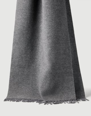 Knit scarf with hood Anthracite Woman - Brunello Cucinelli