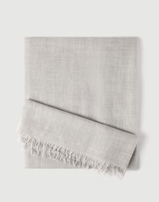 Cashmere and silk scarf Light Grey Woman - Brunello Cucinelli