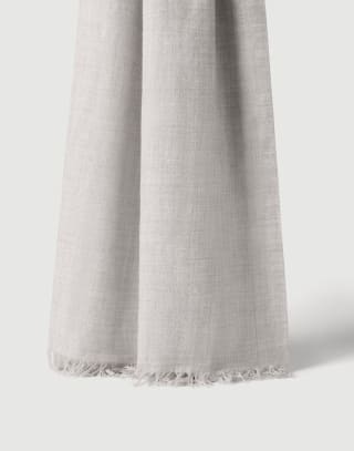 Cashmere and silk scarf Light Grey Woman - Brunello Cucinelli