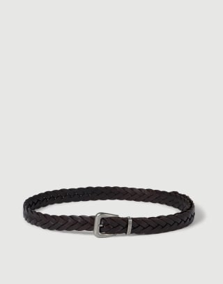 Braided belt Rust Brown Woman - Brunello Cucinelli