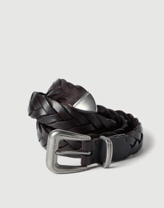 Braided belt Rust Brown Woman - Brunello Cucinelli