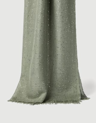 Cashmere and silk Diamond yarn scarf Green Woman - Brunello Cucinelli