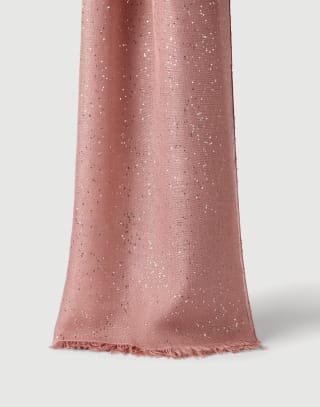 Cashmere and silk Diamond yarn scarf Pink Woman - Brunello Cucinelli