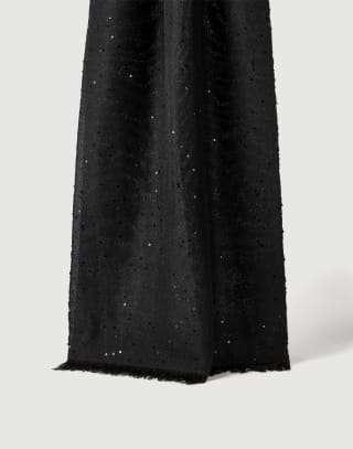 Cashmere and silk Diamond yarn scarf Black Woman - Brunello Cucinelli