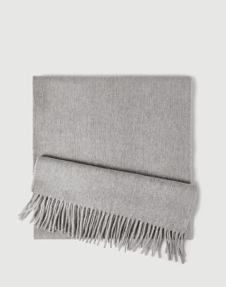 Double knit scarf Light Grey Woman - Brunello Cucinelli