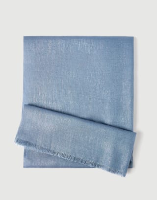 Sparkling scarf Blue Woman - Brunello Cucinelli