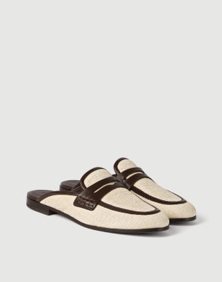 Raffia and leather mules Rope Woman - Brunello Cucinelli