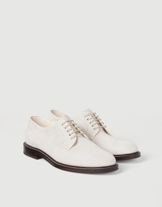 Derby-Schnürschuh aus Kalbsveloursleder Panama Herren - Brunello Cucinelli