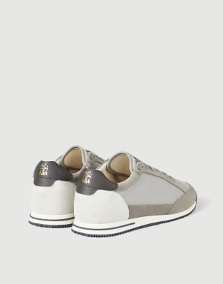 Zapatillas en piel de ciervo y ante Gris Claro Hombre - Brunello Cucinelli