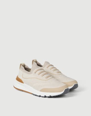 Zapatillas de running de punto Beige Hombre - Brunello Cucinelli