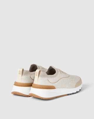 Zapatillas de running de punto Beige Hombre - Brunello Cucinelli