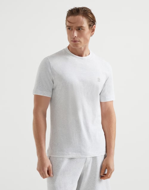 T-shirt with faux-layering Light Grey Man - Brunello Cucinelli
