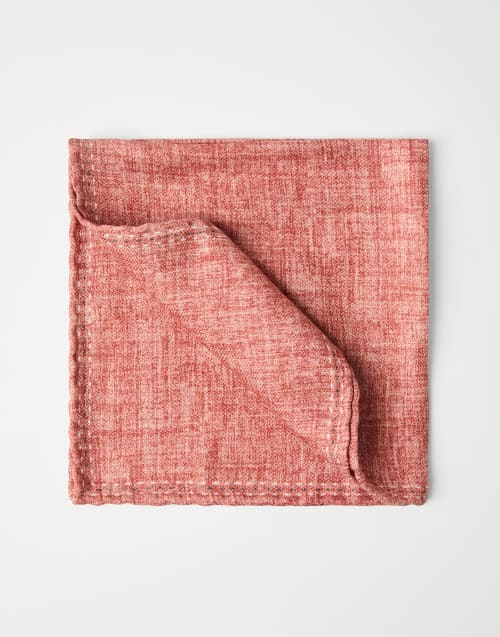 Silk pocket square Orange Man - Brunello Cucinelli