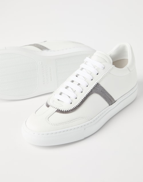 Zapatillas deportivas de piel de becerro Blanco Mujer - Brunello Cucinelli
