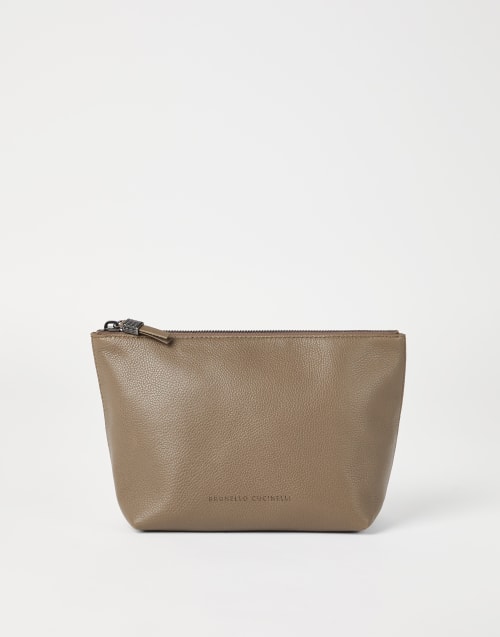 Cartera de mano de piel con Monile Gris Claro Mujer - Brunello Cucinelli