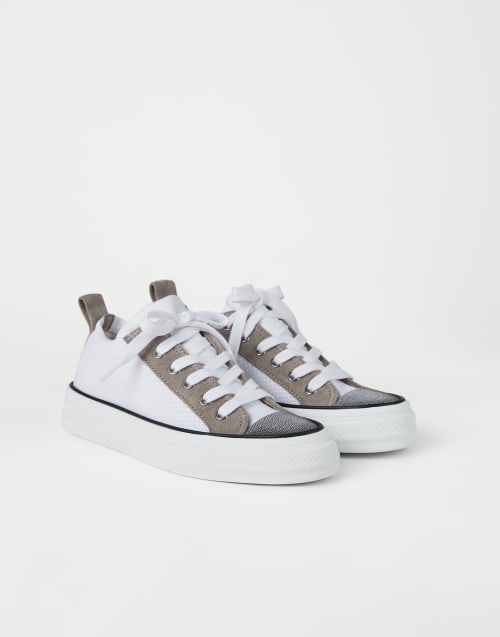 スニーカー Brunello Cucinelli Monili-Detailed Smooth Leather Sneakers Monili leather sneakers in white - Brunello Cucinelli