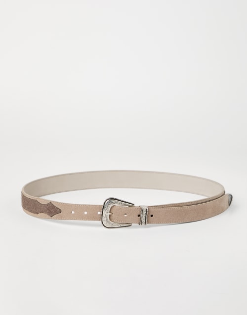 ブルネロクチネリ レザーベルト ラメ加工 ベージュ メンズレザーベルト | Brunello Cucinelli