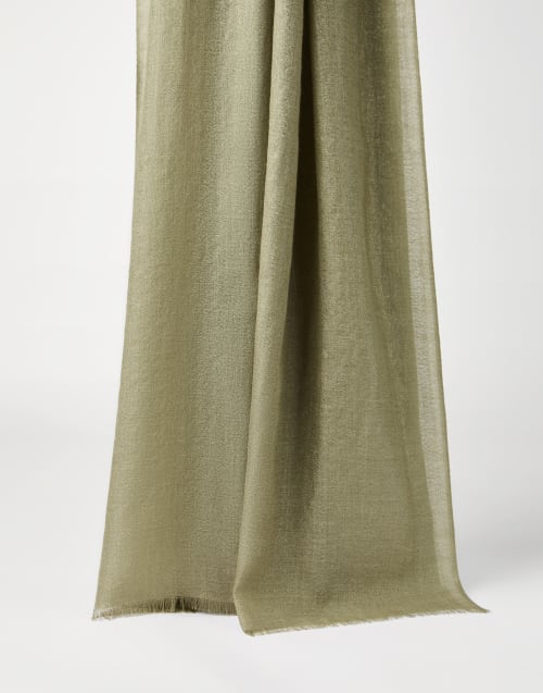 Écharpe brillante Vert Forêt Femme - Brunello Cucinelli