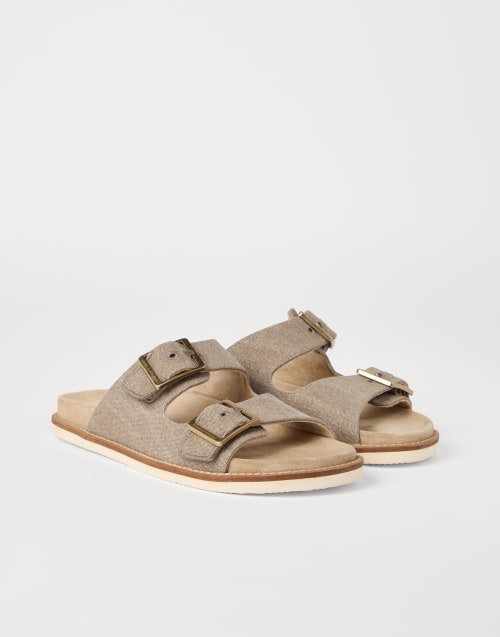 【BRUNELLO CUCINELLI】オープン スリッポン サンダル メンズ用スライドサンダル&ソングサンダル | Brunello Cucinelli