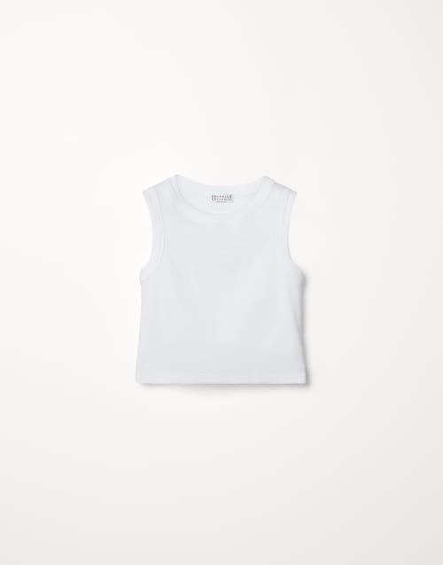 BRUNELLO CUCINELLI ノースリーブタンクトップ グレー　キッズ Brunello Cucinelli Kids ストライプ タンクトップ | グレー