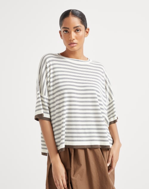 Camiseta de punto ligero Panamá Mujer - Brunello Cucinelli