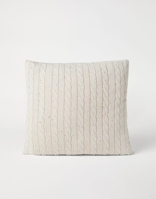 ブルネロクチネリクリーム色のカシミア織りクッション ブルネロクチネリクリーム色のカシミア織りクッション