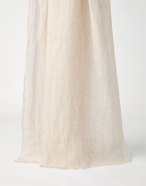Bufanda de lino Beige Mujer - Brunello Cucinelli