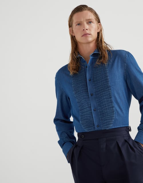 【★エレガント★】Brunello Cucinelli ☆ スエードシャツ タキシード：エレガントなメンズスーツ | Brunello Cucinelli