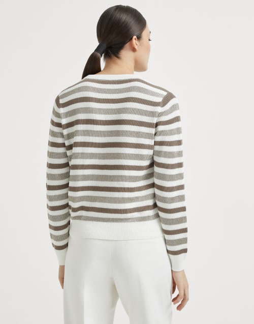 コットン スパークリングヤーン セーター ベージュ レディース - Brunello Cucinelli