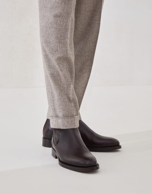 Chelsea-Boots aus Kalbsleder Dunkelmahagonie Herren - Brunello Cucinelli