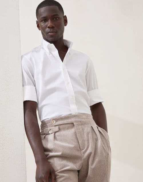 Button-down collar shirt White Man - Brunello Cucinelli