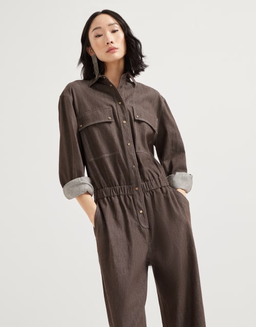 BRUNELLO CUCINELLI ビーズトリムVネックチュニックドレス BRUNELLO CUCINELLI ビーズトリムVネックチュニックドレス