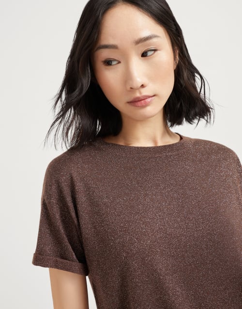 Maglia leggera in cashmere e seta Cacao Donna - Brunello Cucinelli
