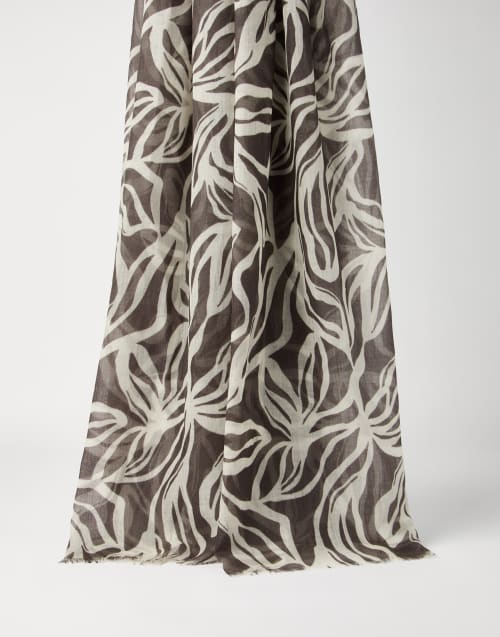 Шарф из кашемира с цветочным принтом Мультиколор Женщина - Brunello Cucinelli